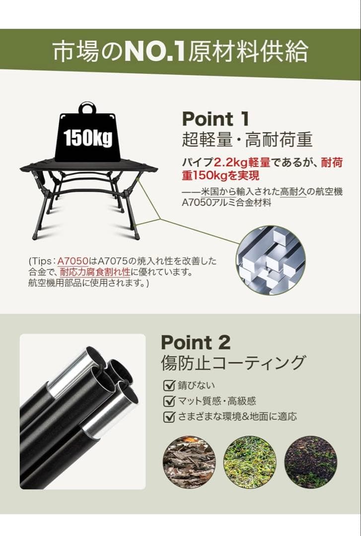 WOLFYOK OUTDOORS キャンプコット 2way 切替 2個セット