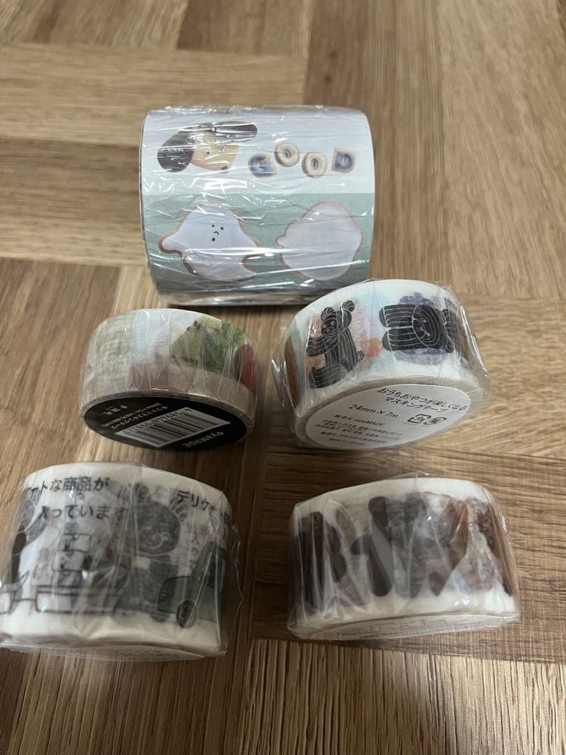 oyaMADE　缶、マスキングテープ、ロールふせん