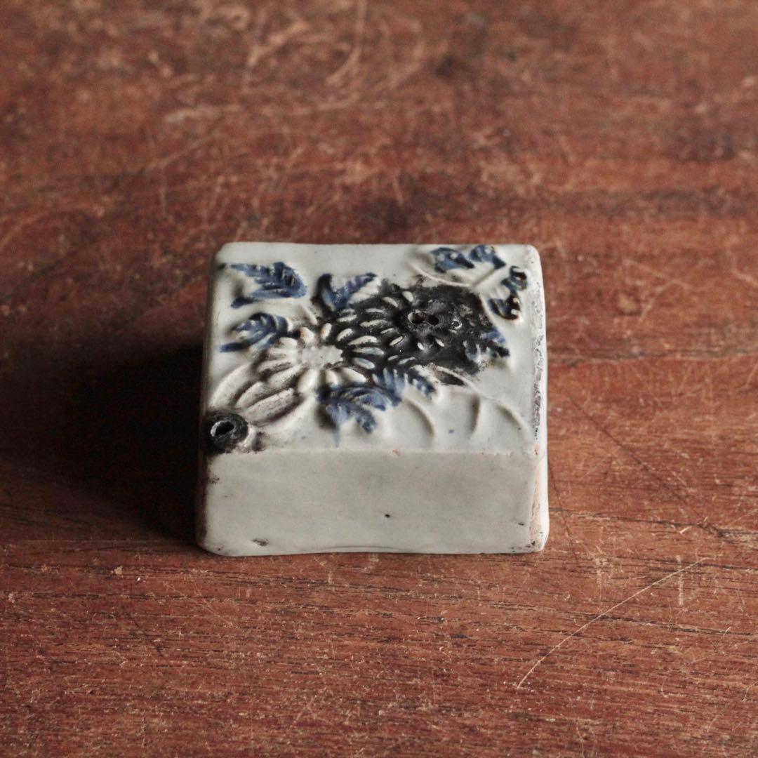 瀬戸 陽刻 角 水滴 大型 古道具 書道具 アンティーク