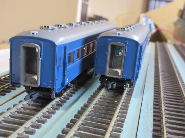 オハ35 (座席車) ブルー ２両セット　HOゲージ 室内灯装着済・未走行車