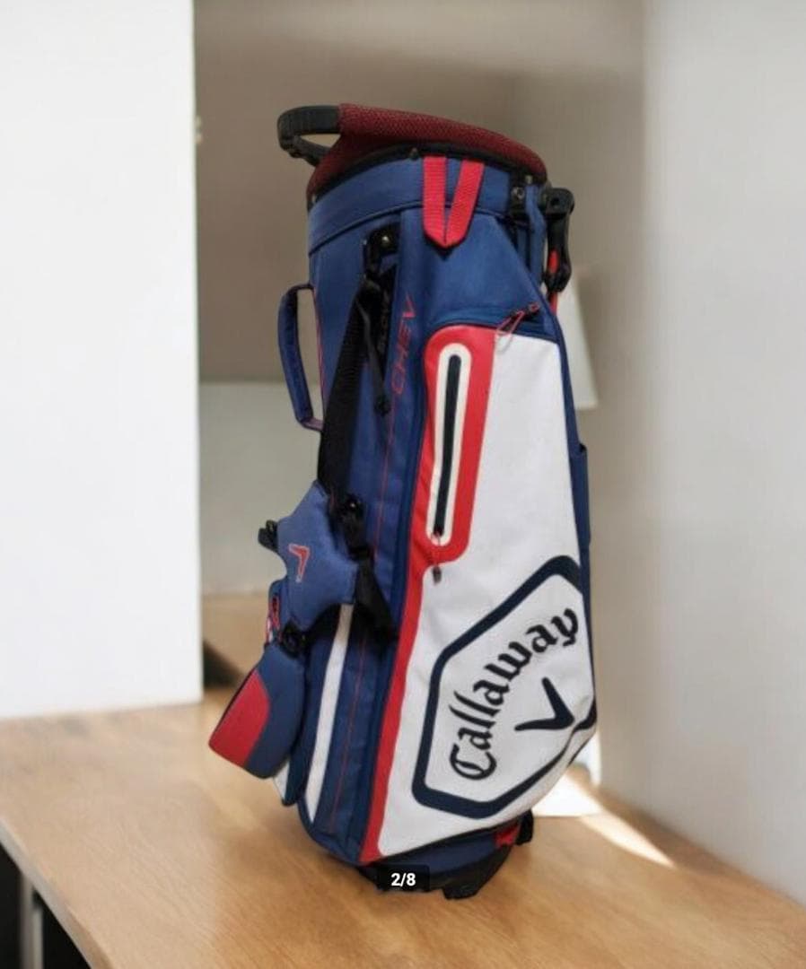 送料無料/美品　Callaway スタンド式キャディバッグ トリコロール