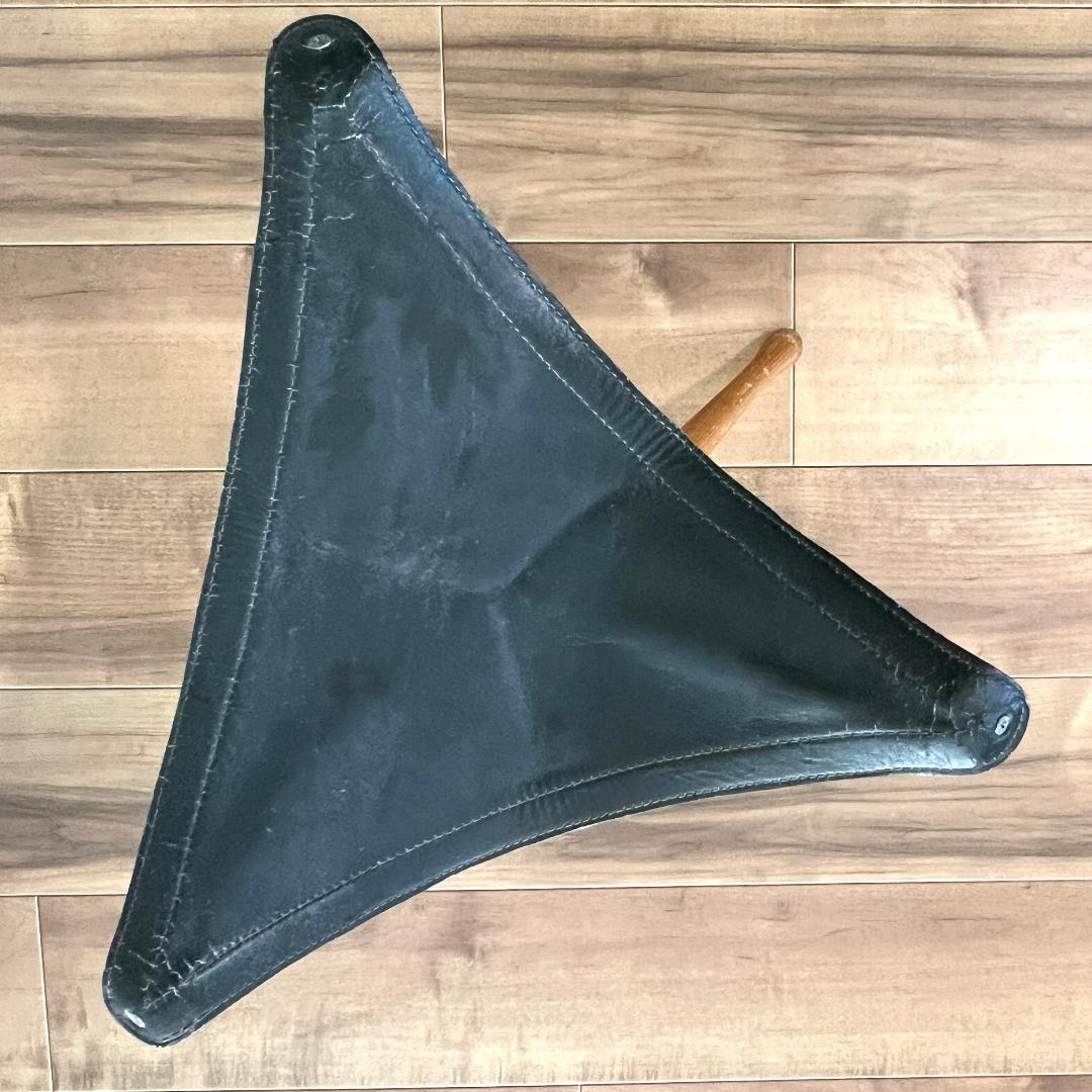 ハンティングチェア フランス製 ヴィンテージ レザースツール 折りたたみチェア