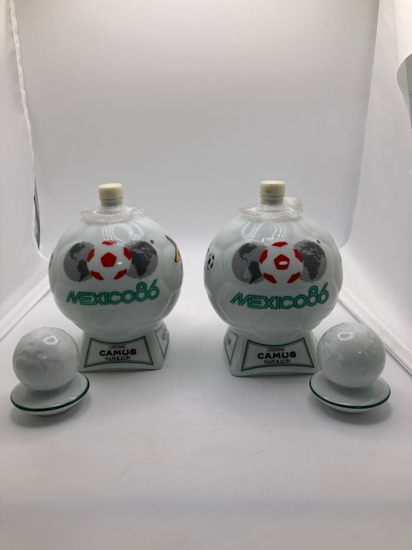 【未開栓】CAMUS メキシコ86 サッカー陶器ボトル 2本セット