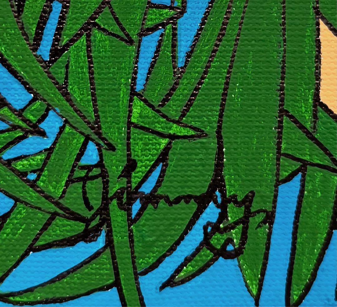 【F4号】手描き油彩　ジミー大西 ジャングルの眼　サイン　落款　額縁　未使用額