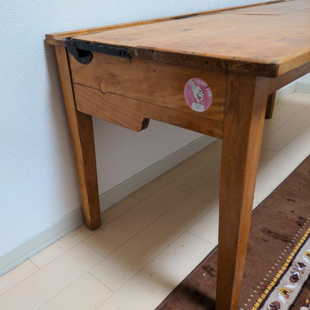 イギリスアンティーク　小学校の机　2人掛け　値引OK