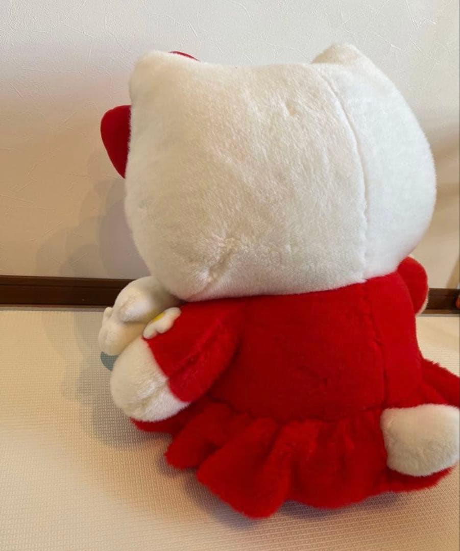 【美品】【希少】ハローキティ ぬいぐるみ 大 特大 花柄ドレス レトロ 限定