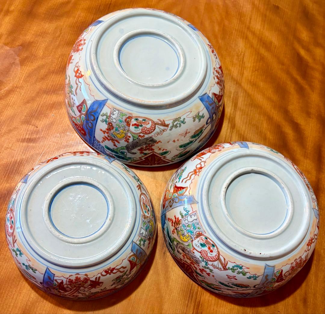 古伊万里 色絵 どんぶり 盛鉢 時代物 アンティーク