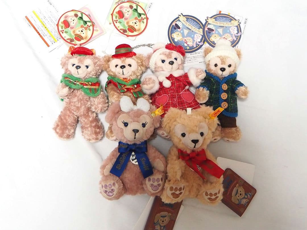 希少　ダッフィー シェリーメイ ぬいぐるみバッジ 15周年　シュタイフ