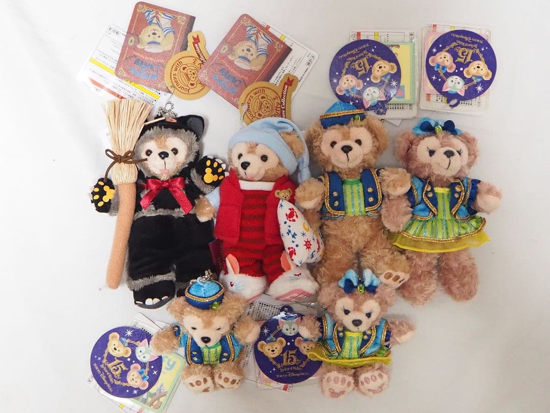 希少　ダッフィー シェリーメイ ぬいぐるみバッジ 15周年　シュタイフ