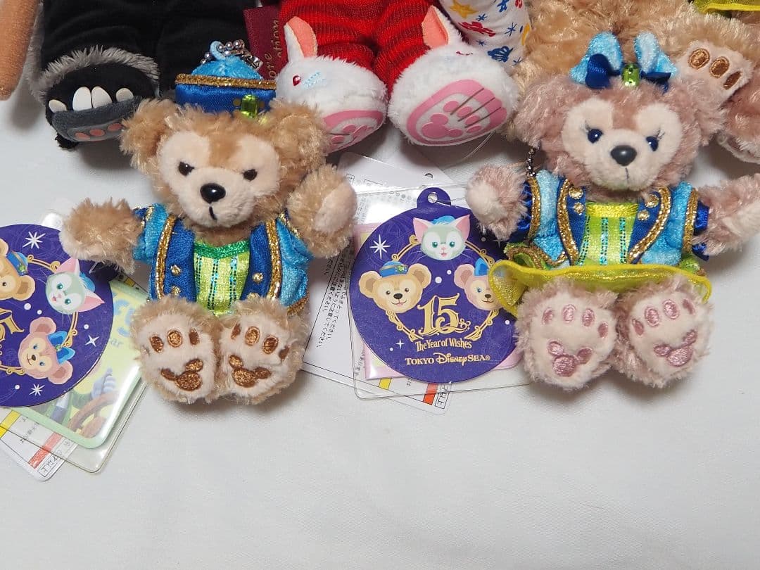 希少　ダッフィー シェリーメイ ぬいぐるみバッジ 15周年　シュタイフ