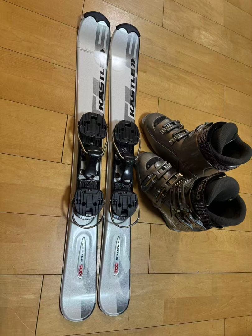 レディース　KASTLE ショートスキー　ファンスキー 90cm ブーツ24cm