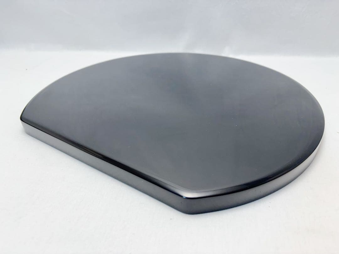 未使用 懐石道具 輪島塗 木製黒真塗 胴張膳 内縁朱塗 半月膳5客揃 会席膳共箱