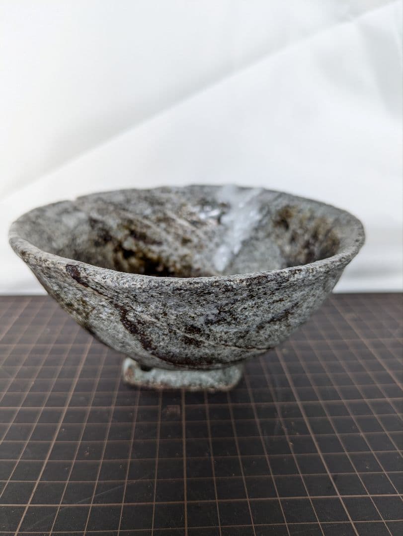 抹茶茶碗、多胡石茶碗、石彫刻茶碗、倉田辰彦作、日本製