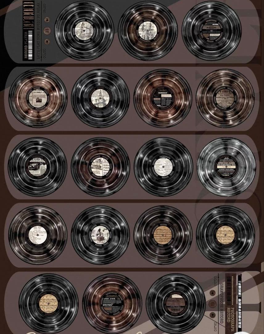 霖蓝汐原创手账《黑胶唱片》海外マスキングテープ　マステ 【2653】