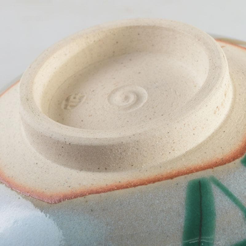 茶道具　膳所焼　陽炎園造　淡海ぜぜ　色絵　芦に蛍　茶碗　共箱　C　9481