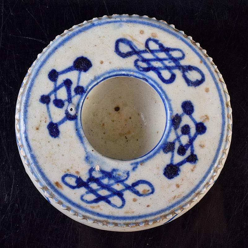 中国　青花　幾何文　水孟　筆洗　V　R7950