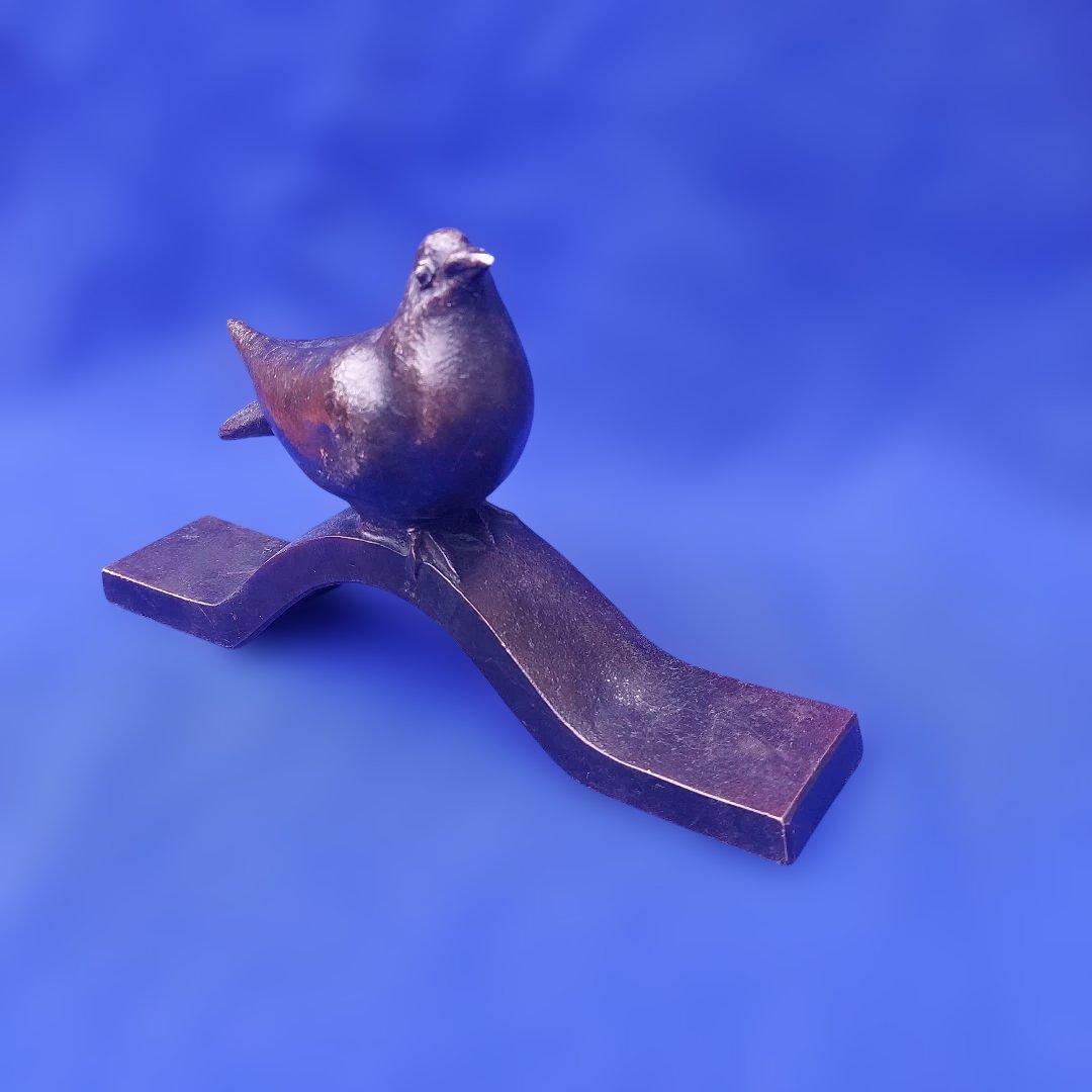 橋本堅太郎　鳩　ハト　文鎮　置物　真鍮製