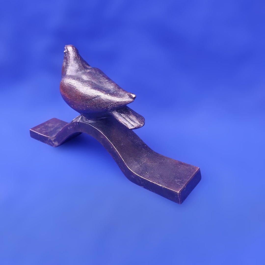 橋本堅太郎　鳩　ハト　文鎮　置物　真鍮製