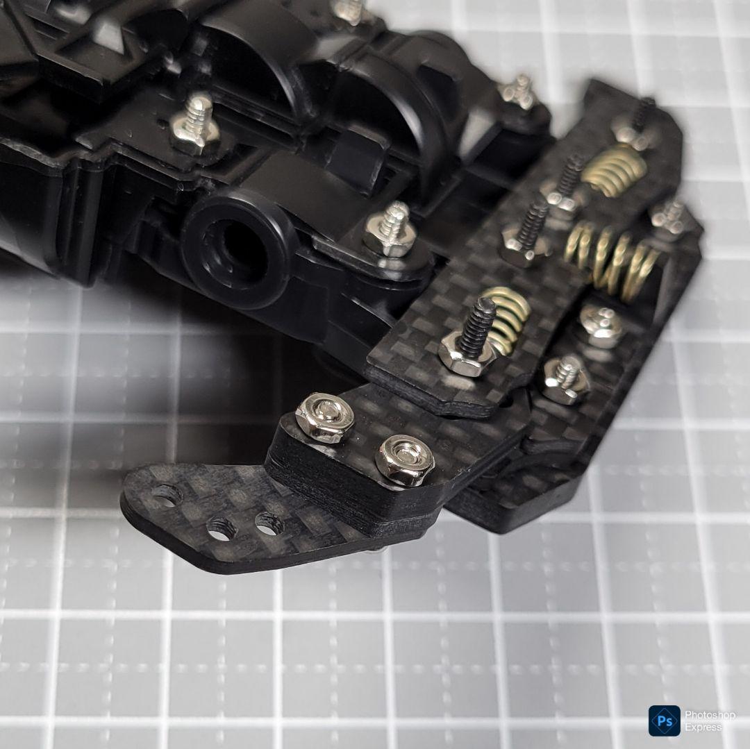 【CNC立体加工】 ヒンジ式フロントAT 左右独立スラダン カーボンパーツセット