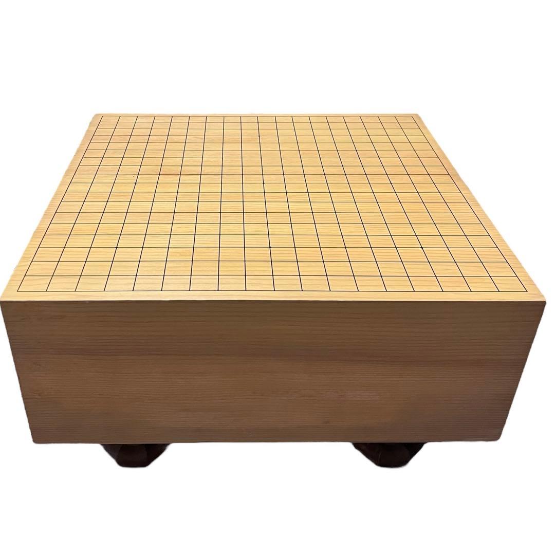 木製碁笥付き 碁盤　本蛤碁石・那智黒碁石33号　フルセット