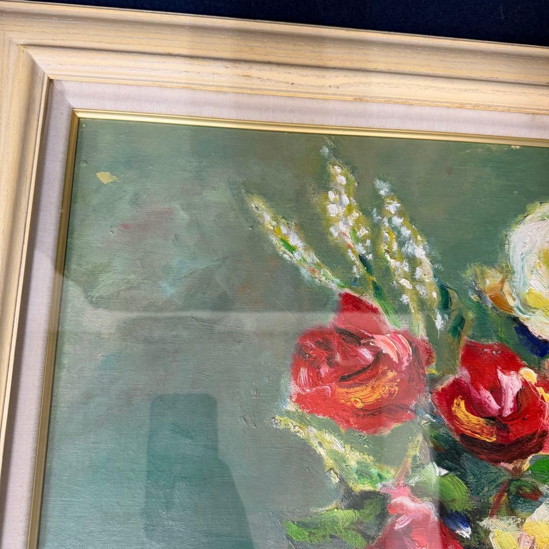 絵画 木下孝則 ばら バラ 薔薇 静物画 油絵 油彩 直筆 サイン入り F15