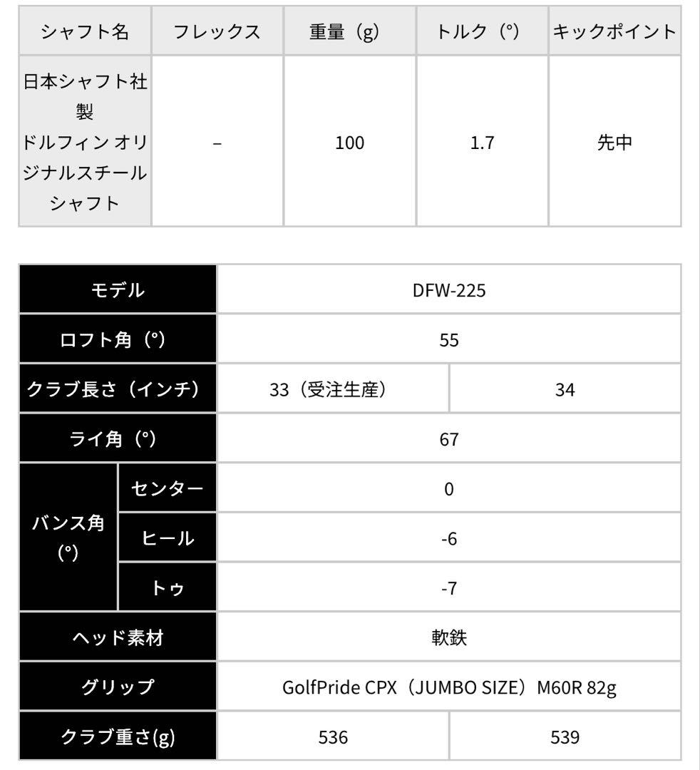 Dolphin Flying Wedge 225 55度
