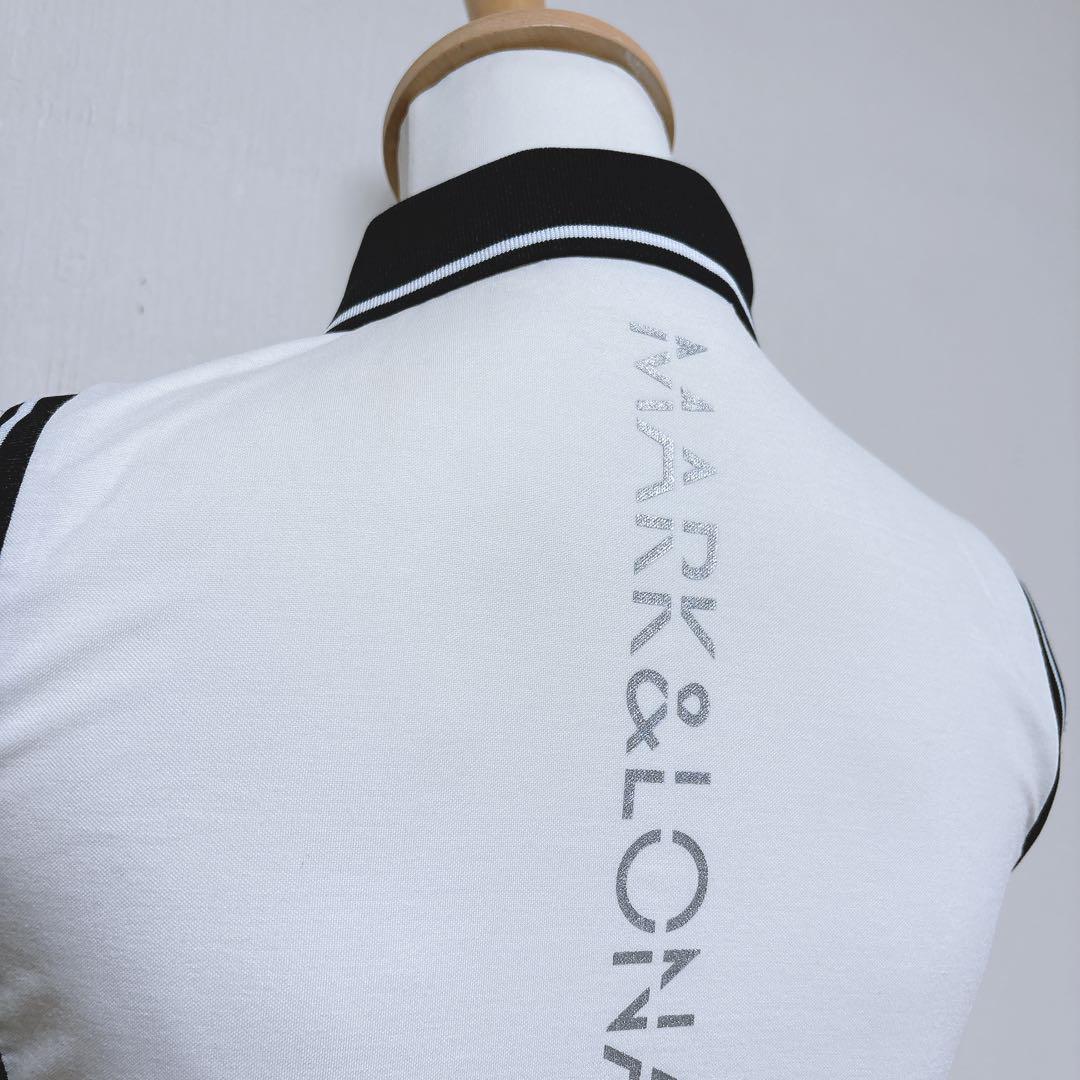 【マークアンドロナ】美品 セミプリーツワンピース ゴルフワンピース ホワイト S