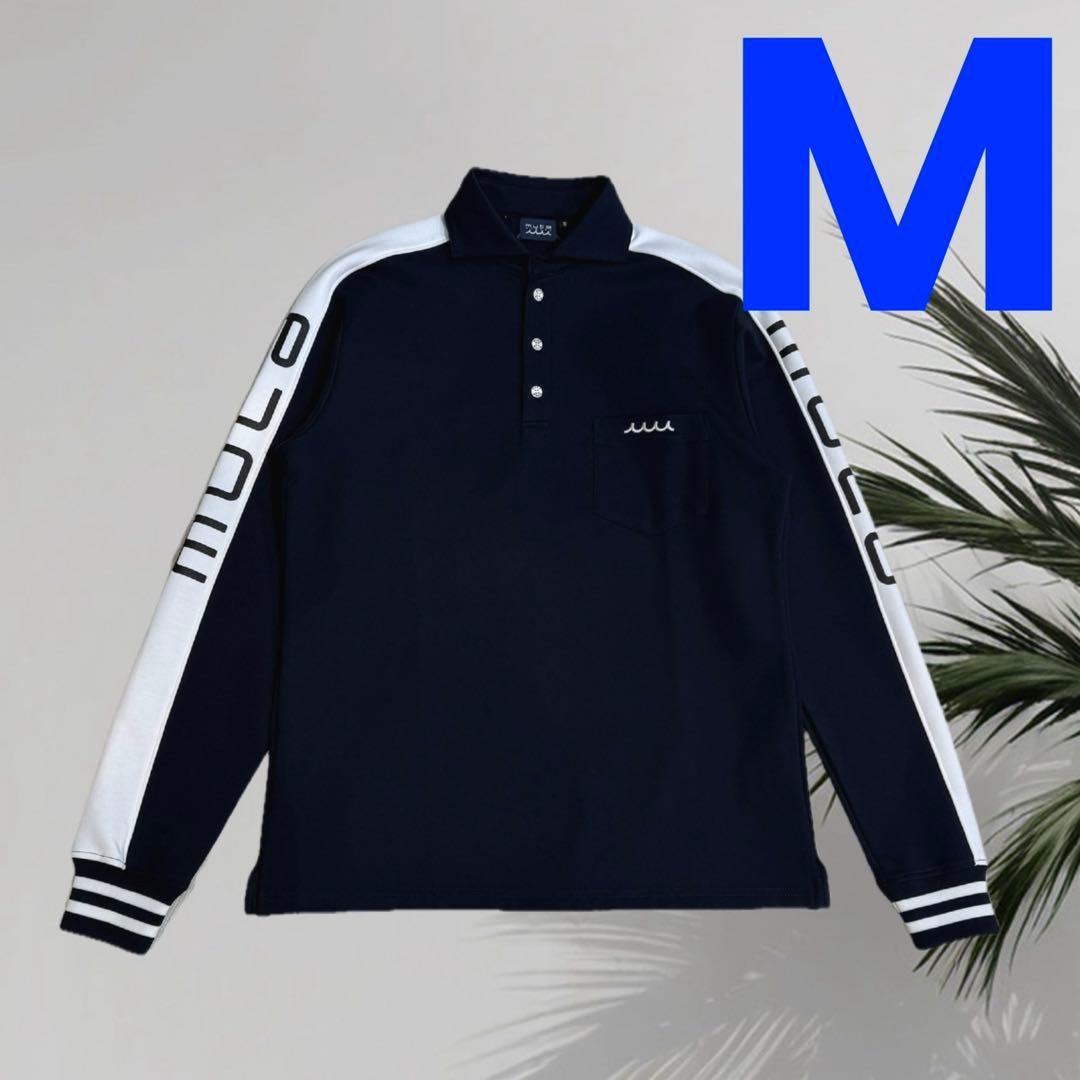 【新品】ムータマリン　ゴルフ　裏起毛　ポロシャツ　ネイビー　Mサイズ