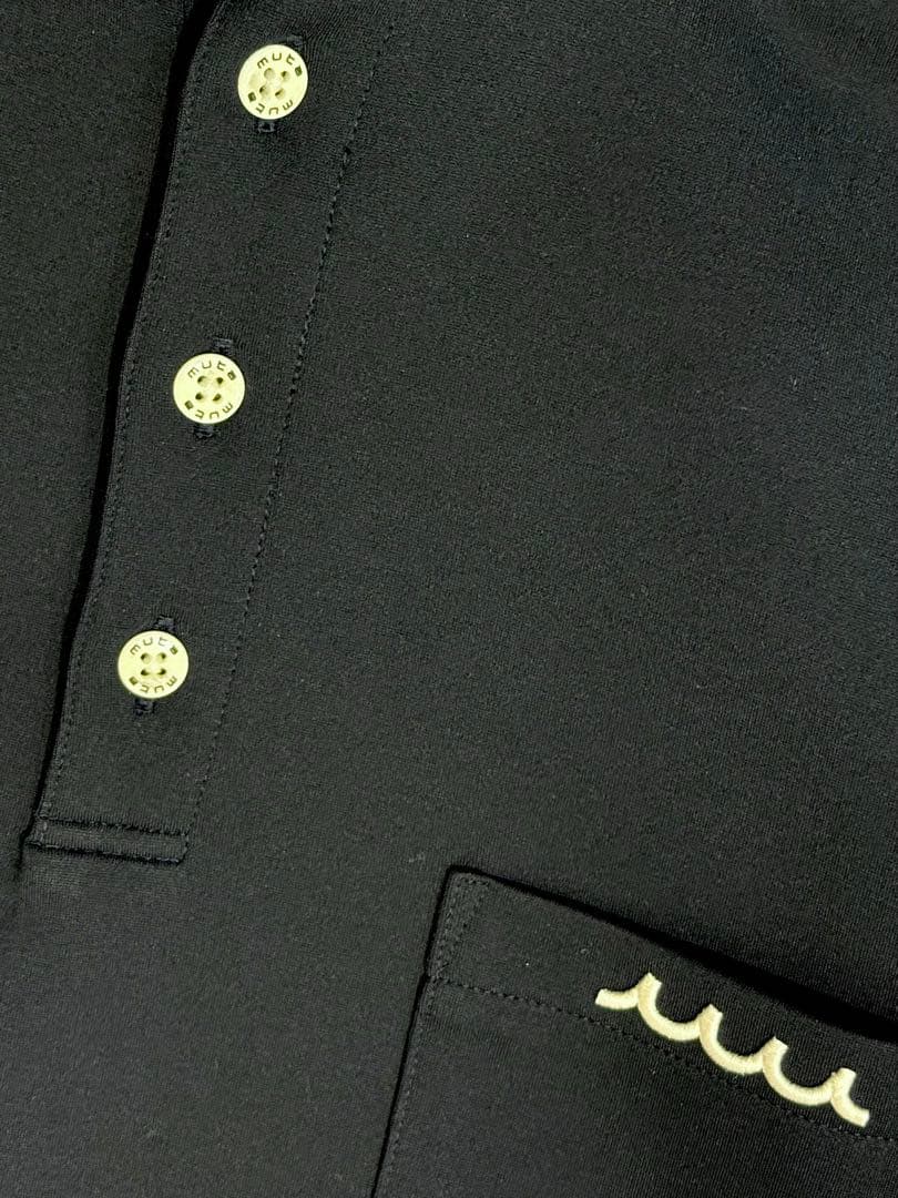 【新品】ムータマリン　ゴルフ　裏起毛　ポロシャツ　ネイビー　Mサイズ