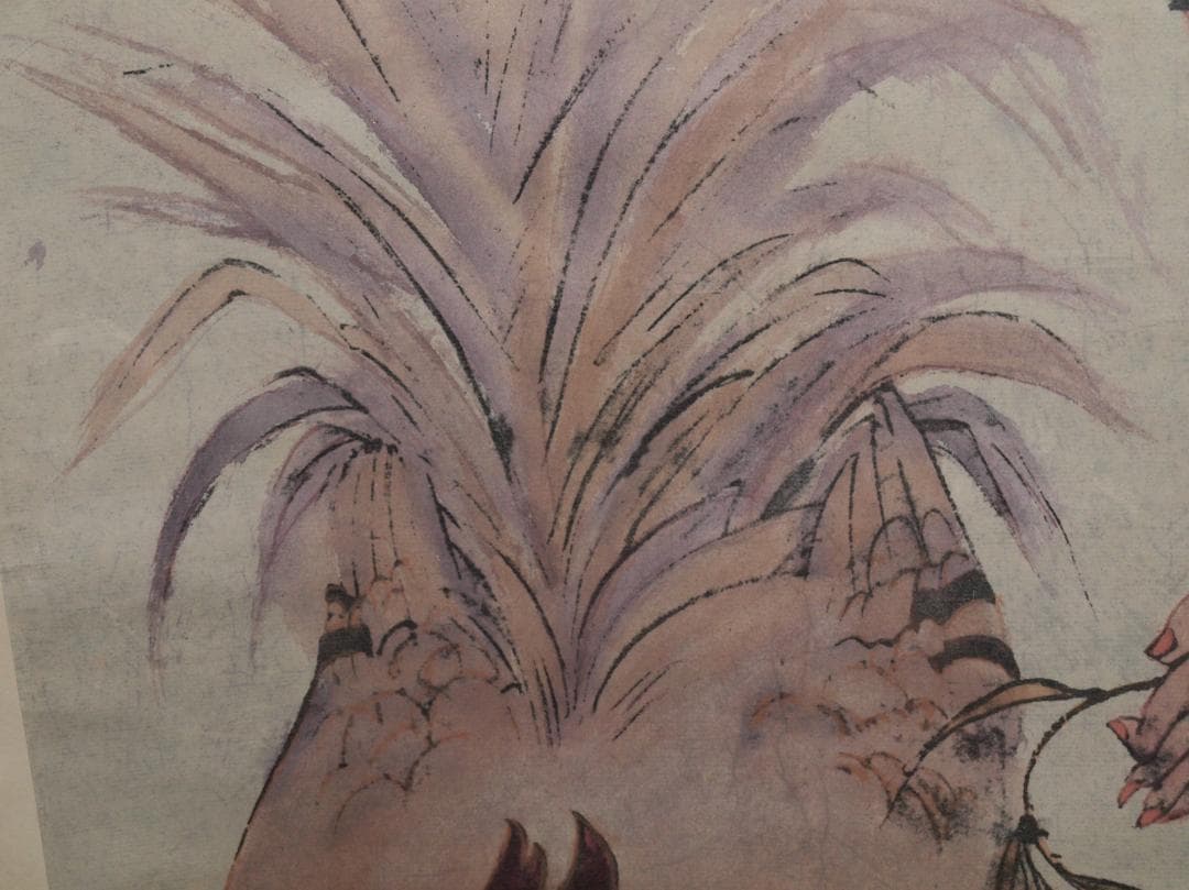 中国近代　潘功青作　肉筆絵　激安骨董品　掛け軸 古美術 AK2164A9-2