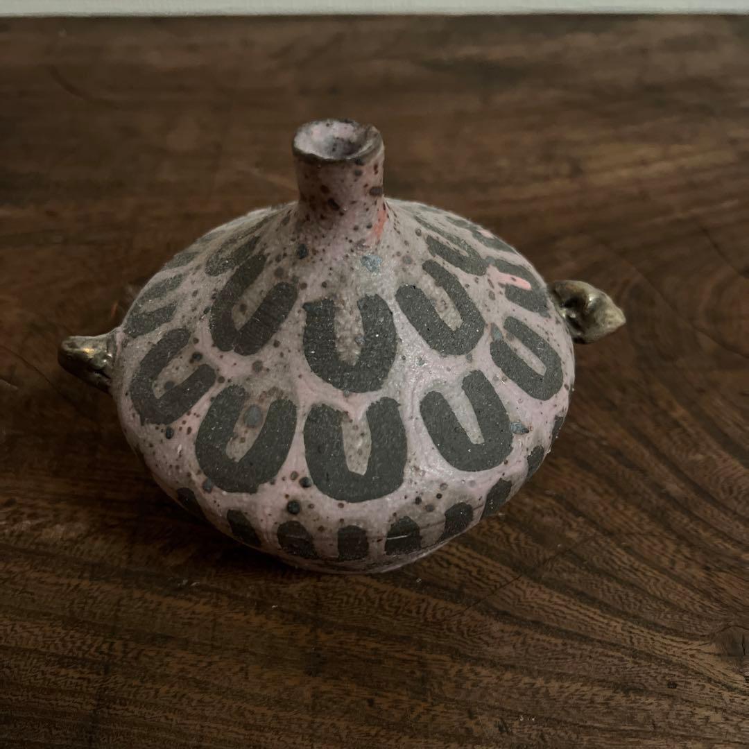 山田義力 銀彩 花瓶 個展購入 新品未使用 山田義力 花瓶 大嶺實清 大嶺工房