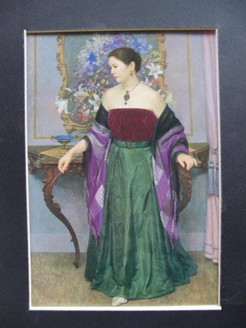 中山忠彦、【花容】、希少な額装用画集より、新品額装付