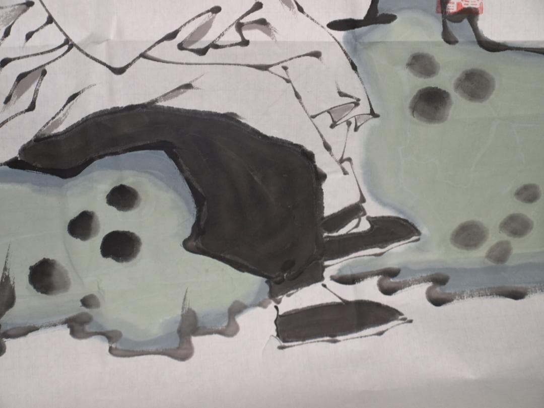 骨董市仕入れ品　中国近代の範曽の掛軸　人物図　肉筆保証 DE119C12-4