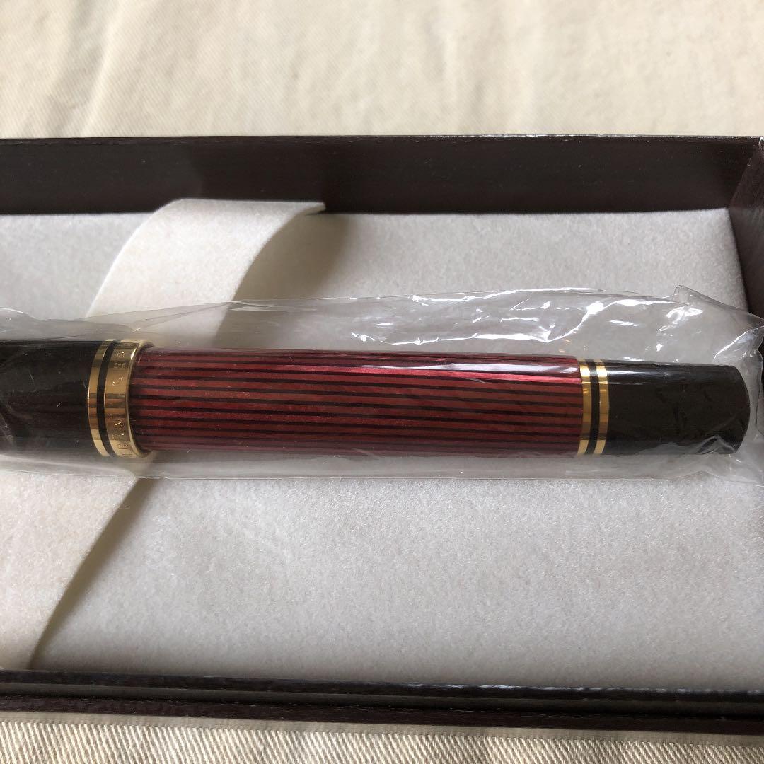 Pelikan ペリカン 万年筆 M800 赤縞　Fニブ　PF刻印あり