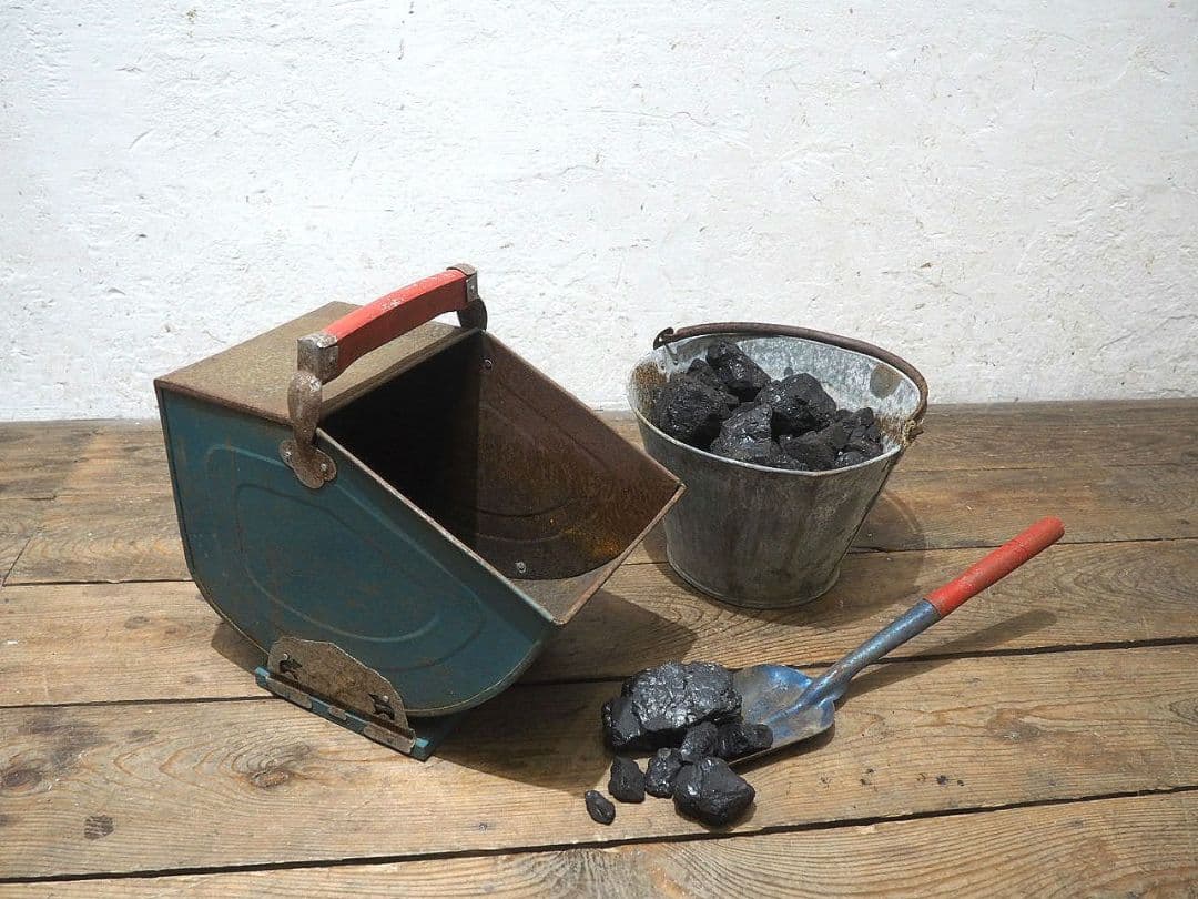 1393 アンティーク　コールボックス　炭入れ　バケツ　薪ストーブ　暖炉　レトロ