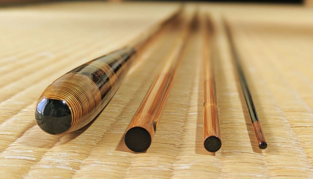 【石水作】 中硬 とう綿握リ 11尺3寸 430 紀州竹竿　へら竿