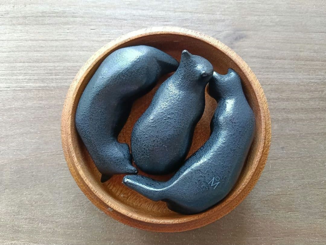 MIKIMOTO 猫の文鎮 「以猫伝心」 南部鉄器