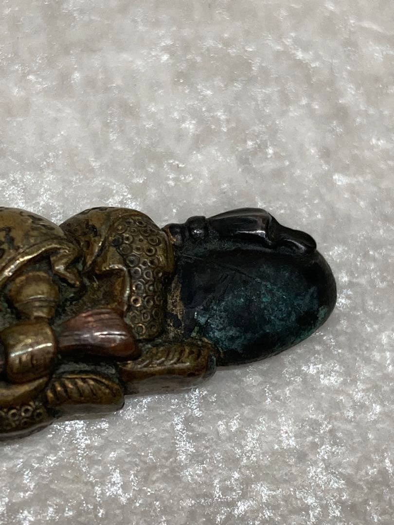 時代物 当時物 目貫 刀装具 在銘あり 立武？ 七福神 大黒天 恵比寿天 弁財天