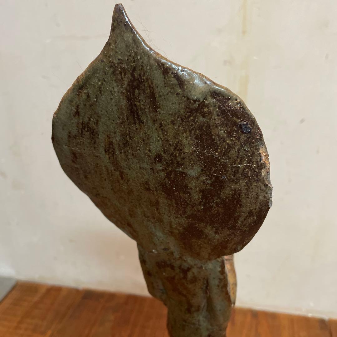 美品　陶芸　聖観音像　聖観世音菩薩　焼物　立像