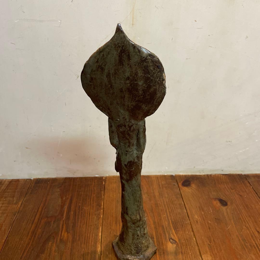 美品　陶芸　聖観音像　聖観世音菩薩　焼物　立像