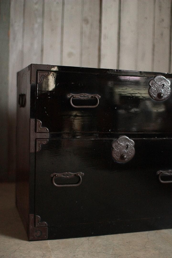 綺麗な巾着金具庄内箪笥　抽斗4杯　タンス　収納　古家具　古民家　時代家具