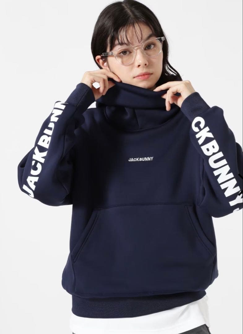 ジャックバニー人気完売KARUISHI裏フリースフーディプルオーバー紺0ネイビー