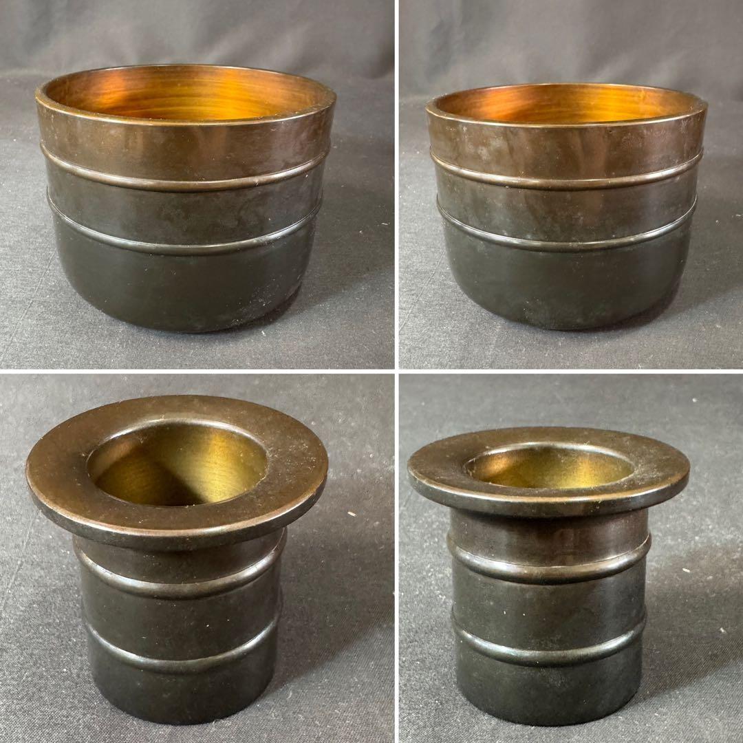 G21 送料無料　唐銅皆具　建水　尺立　水指　茶道具　蓋置 共箱　在銘