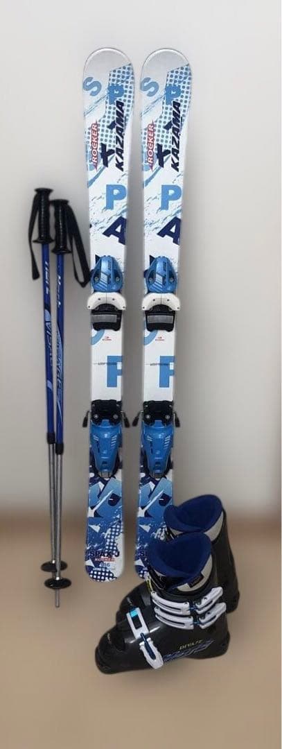 子供用 KAZAMA スキー板106・靴21〜22㎝・ストック81㎝