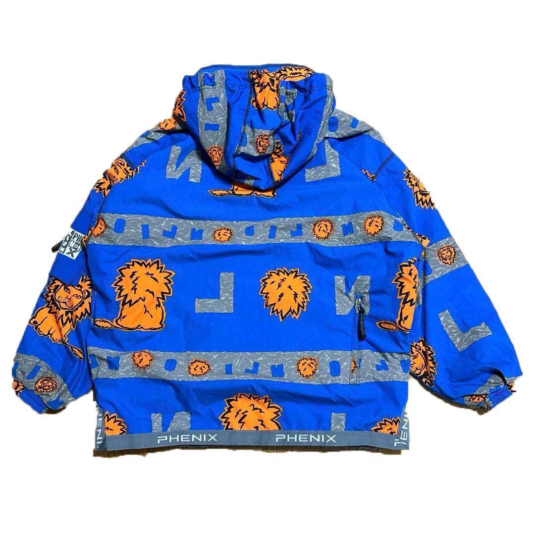 90s PHENIX スキーウェア 青 オレンジ O ライオン プルオーバー