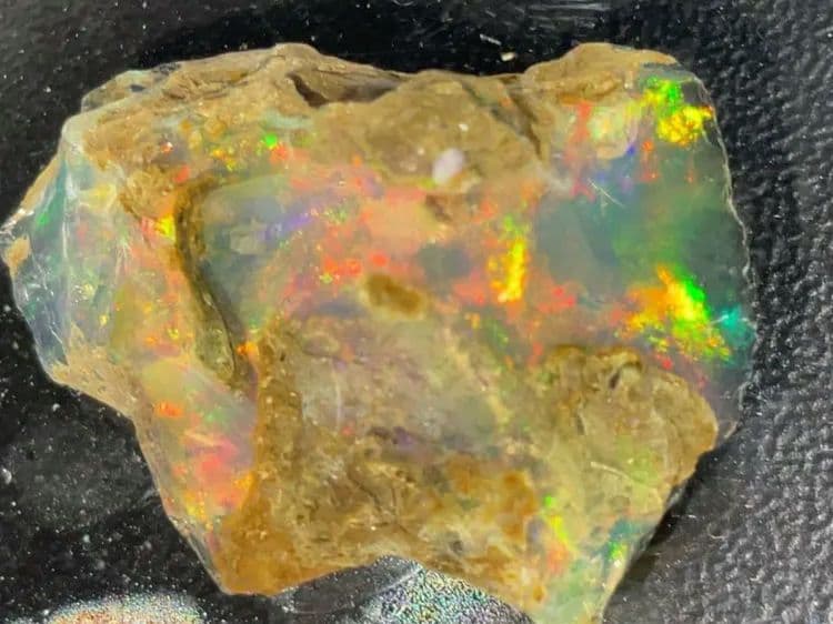 【30CT】エチオピア　オパール　鉱石　標本　遊色　クリア　虹色