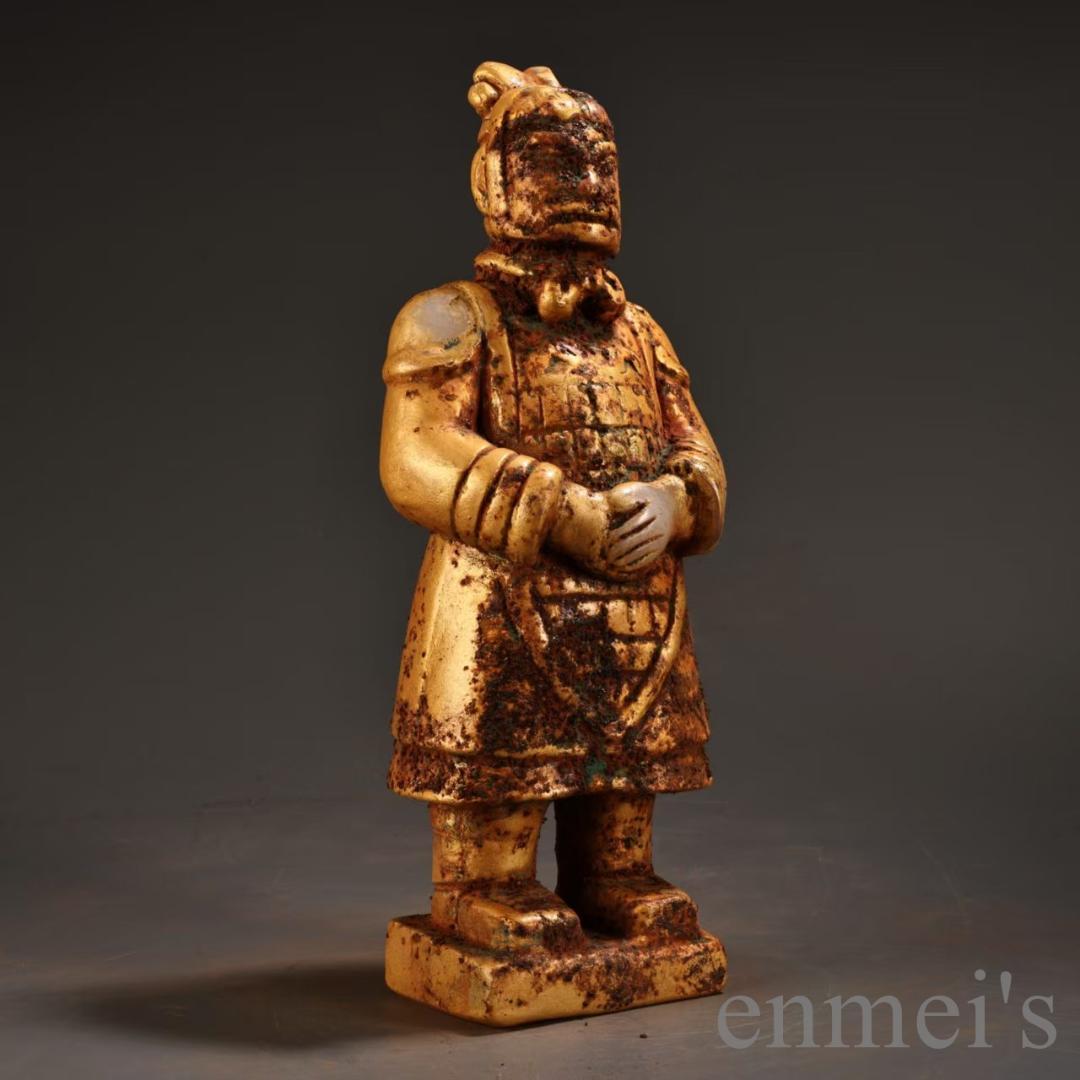 中国古美術『旧蔵 白玉 人物立像』 手作り彫刻 極細工 古銅器 置物 擺件 唐物