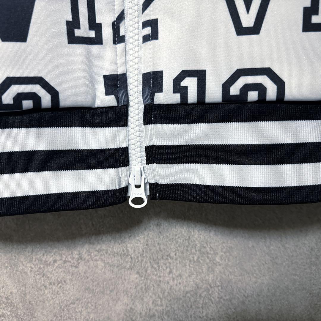 V12 ヴィトゥエルヴ ジップパーカー ジャケット 総柄 ロゴ ホワイト L