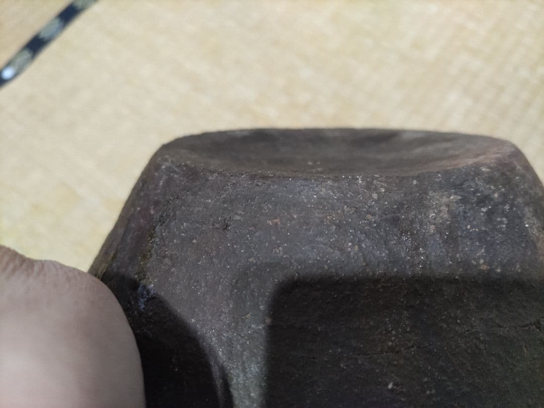 古唐津　叩き唐津　四耳壷　高26㎝　極薄作り1691ｇ