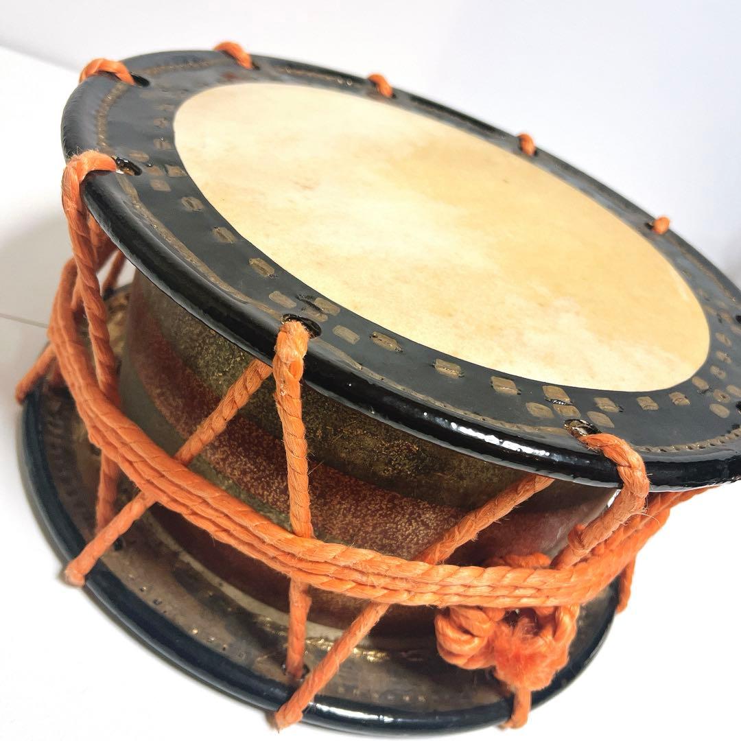 締め太鼓　和太鼓 34.5cm×16cm 蒔絵　打楽器　鼓面良好　金彩